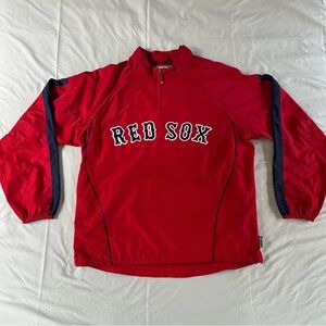 Vintage Boston Red Sox Majestic Authentic Quarter Zip Warm Up Pullover Jacket